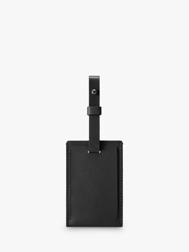 Leather Luggage Tag, Black