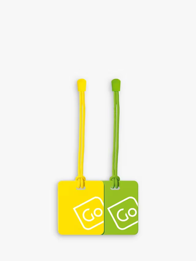 Luggage Tags, Pack of 2, Yellow/Green