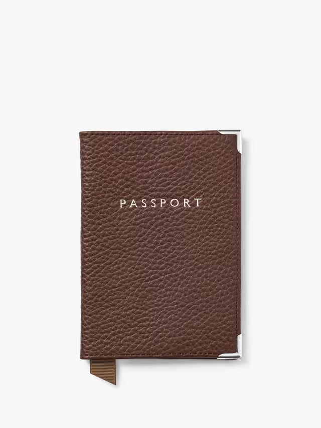 Leather Passport Cover, Tobacco