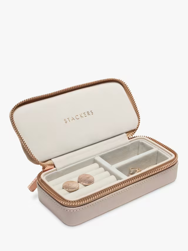 Medium Travel Jewellery Box, Blush Pink